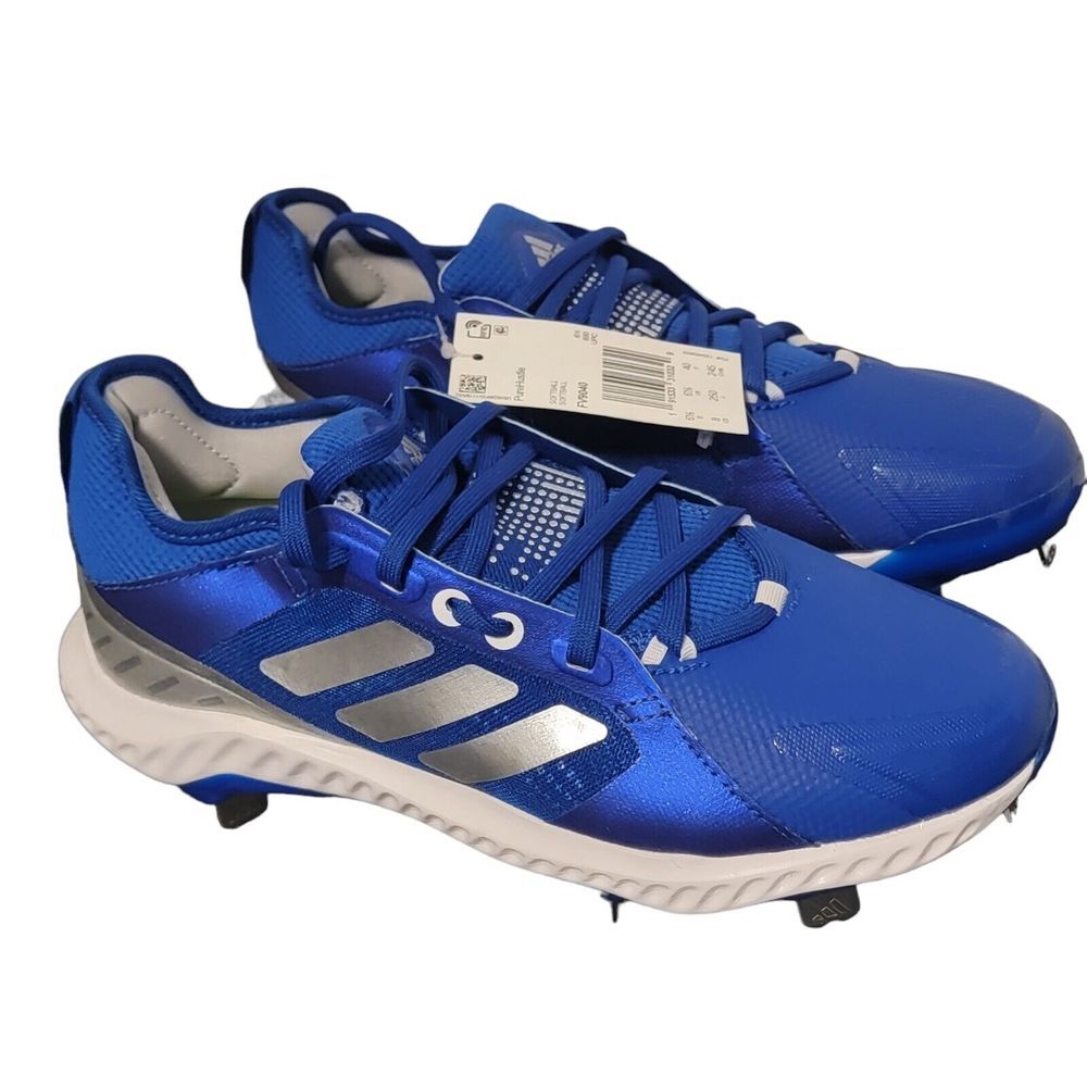 Adidas PureHustle Metal Fastpitch Women's 8 Blue FV9040 Bounce Softball Cleats
